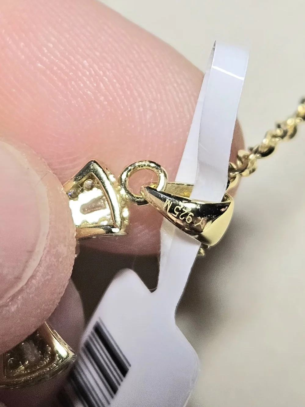 NWT Sterling Silver Moissanite Cross Pendant Necklace 0.98CT Gold Tone